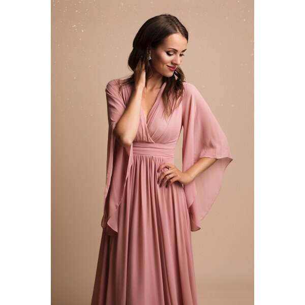 miadresses.sk Staroružové šifónové šaty s voľnými rukávmi 50144275