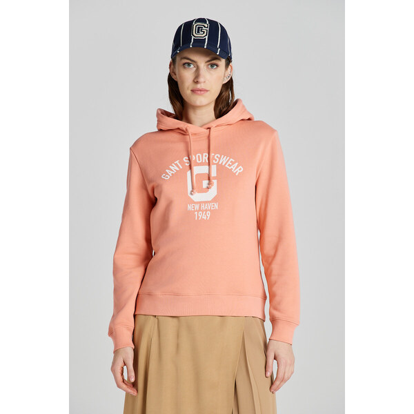 MIKINA GANT REG LOGO HOODIE PEACHY PINK 50156115