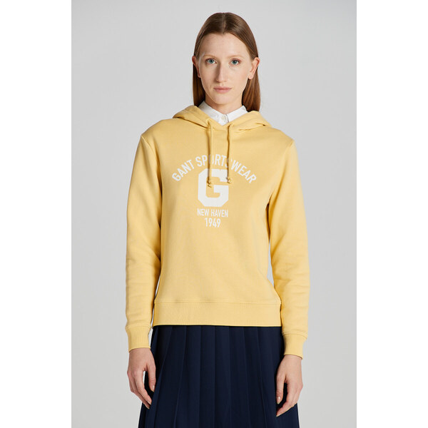 MIKINA GANT REG LOGO HOODIE DUSTY YELLOW 50156116