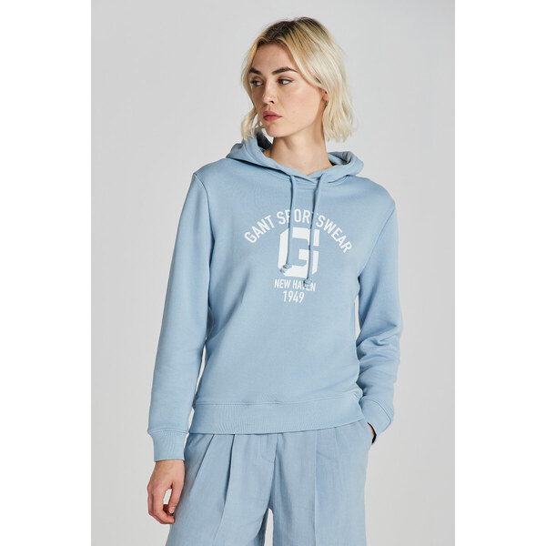 MIKINA GANT REG LOGO HOODIE DOVE BLUE 50156114