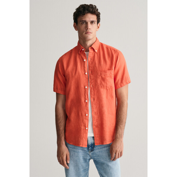 KOŠEĽA GANT REG GMNT DYED LINEN SS SHIRT BURNT ORANGE 50156125