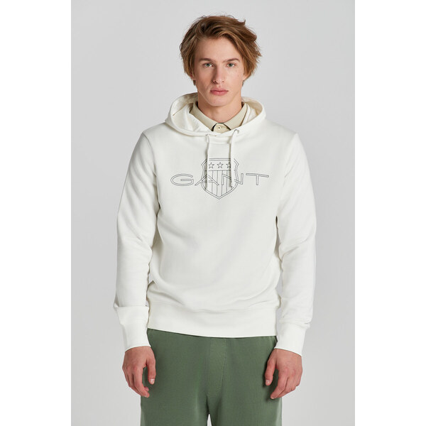 MIKINA GANT LOGO HOODIE EGGSHELL 50156103
