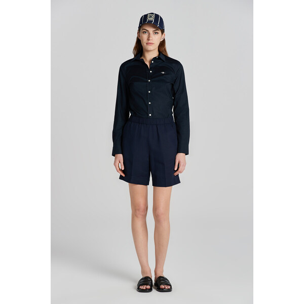 ŠORTKY GANT REL LINEN BLEND PULL ON SHORTS EVENING BLUE 50156140