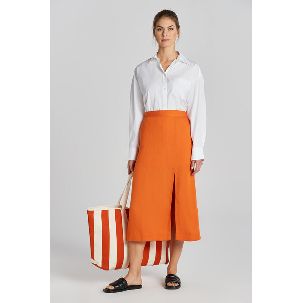 SUKŇA GANT REL MIDI LINEN BLEND SKIRT PUMPKIN ORANGE 50156143