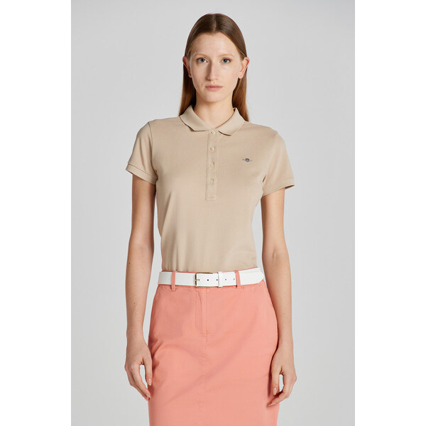 POLOKOŠEĽA GANT SLIM SHEILD CAP SLEEVE PIQUE POLO DRY SAND 50156152
