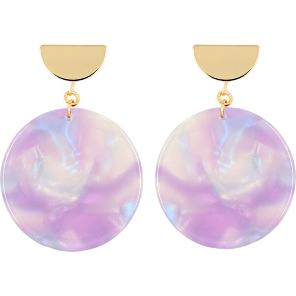 Fräulein Wunder Náušnice Amal zlatá / fialová / levanduľová / 54319483