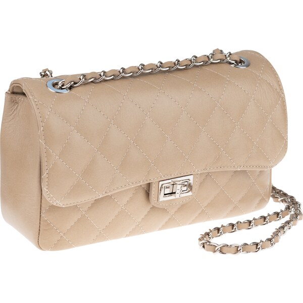 Béžová kožená talianska crossbody kabelka Eliana Argento Cappuccino 50174336