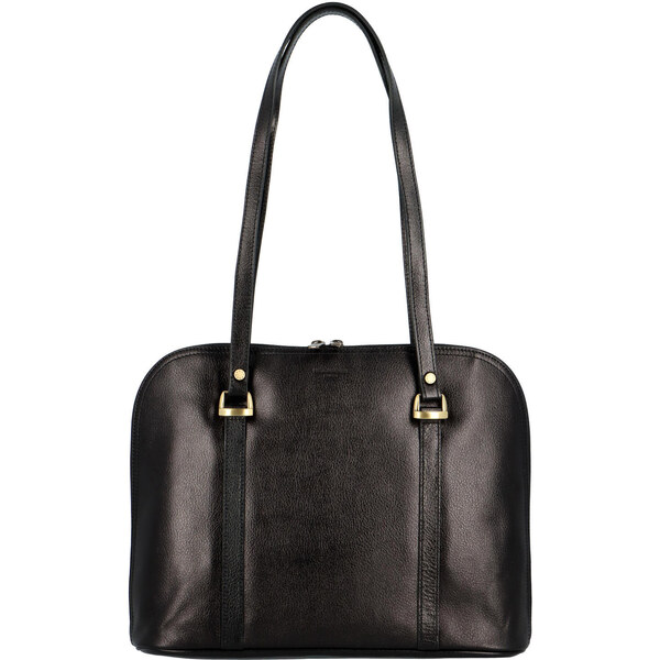 Dámska kožená kabelka cez rameno čierna - Hexagona Billie čierna 50179923