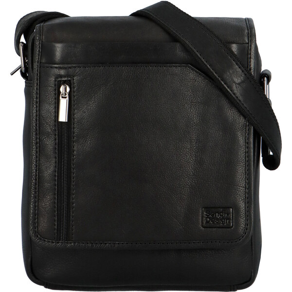 Pánska kožená taška cez rameno čierna - SendiDesign Nouwel čierna 56864841