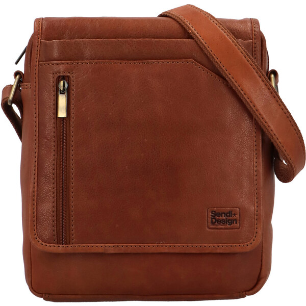 Pánska kožená taška cez rameno svetlo hnedá - SendiDesign Nouwel hnedá 56864840