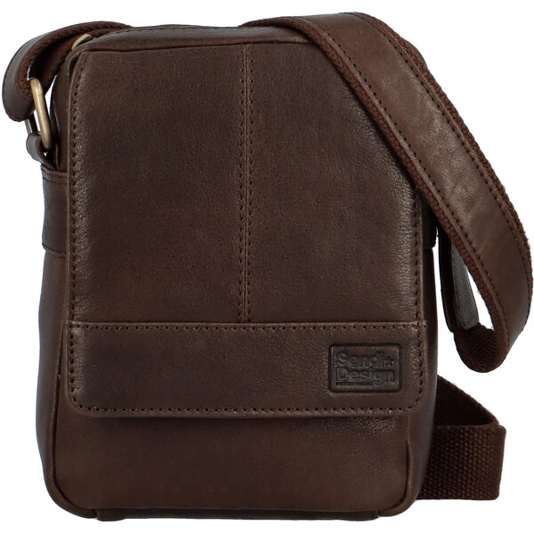 Pánska kožená crossbody taška tmavo hnedá - SendiDesign Loges hnedá 57820007
