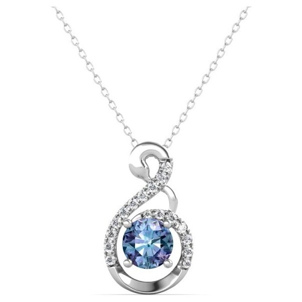 Royal Fashion strieborný náhrdelník pozlátený 18k bielym zlatom 54112511