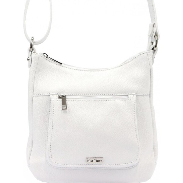 MiaMore Kožená crossbody dámska kabelka biela 50222091