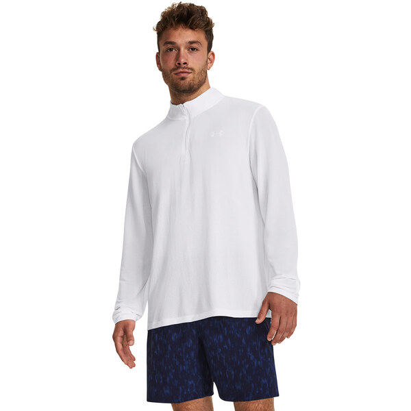 Tričko Under Armour Seamless Stride 1/4 Zip White L 50225105