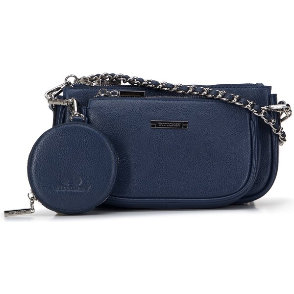 Dámska dvojitá kožená kabelka Wittchen s puzdrom na retiazku 29-4E-011 66065323