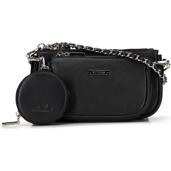 Dámska dvojitá kožená kabelka Wittchen s puzdrom na retiazku 29-4E-011 66065335