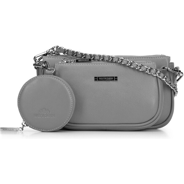 Dámska dvojitá kožená kabelka Wittchen s puzdrom na retiazku 29-4E-011 66065326