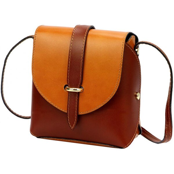 Gregorio Kožená moderná malá dámska crossbody kabelka hnedá / camel 50234768