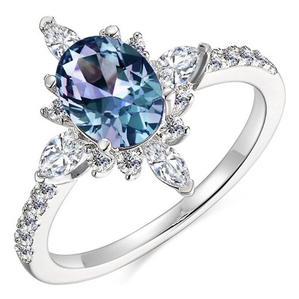 Royal Exklusive Royal Fashion strieborný prsteň pozlátený 18k biele 54110570