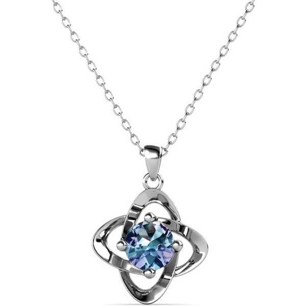 Royal Fashion strieborný náhrdelník pozlátený 18k bielym zlAlexandrit 54112508