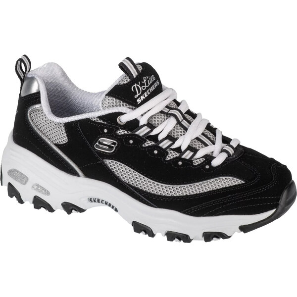 Čierne kožené tenisky na platforme Skechers DLites - Roam Around 13150 50271805