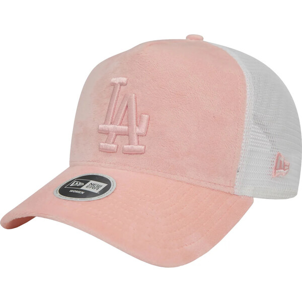 Svetloružová semišová šiltovka New Era Wmns LA Dodgers Velour Trucker 50271917