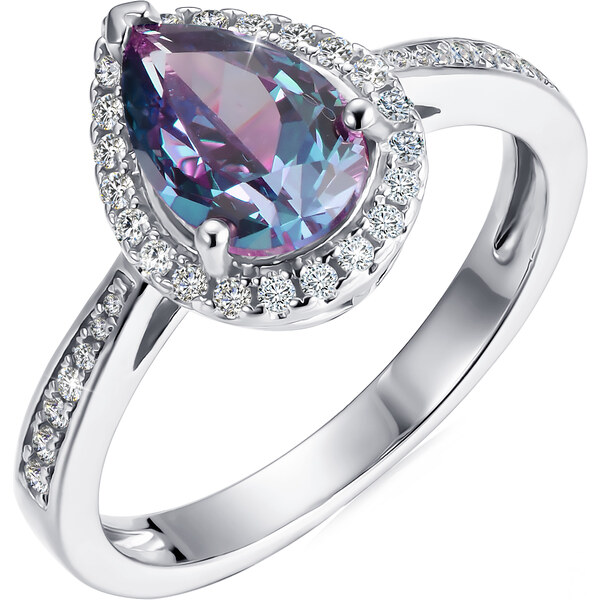 Royal Exklusive Royal Fashion strieborný prsteň pozlátený 18k biele 54110565