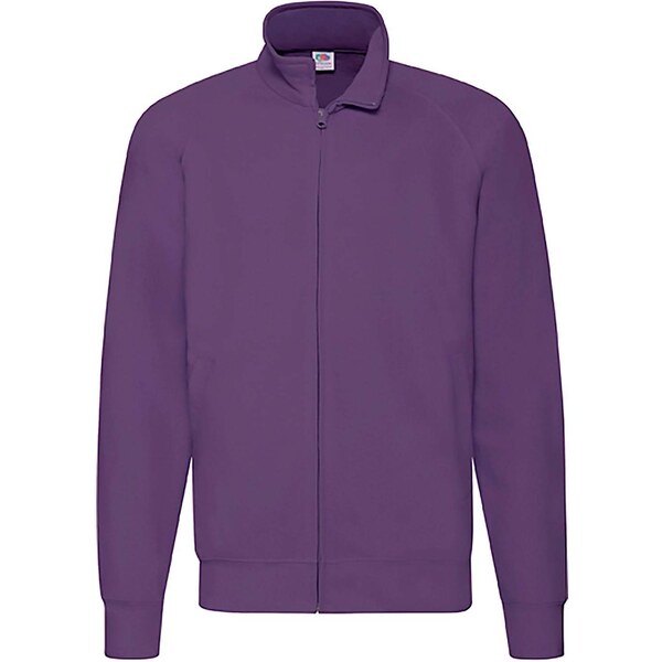 Mens Purple Lightweight Sweat Jacket Fruit of the Loom 50592455