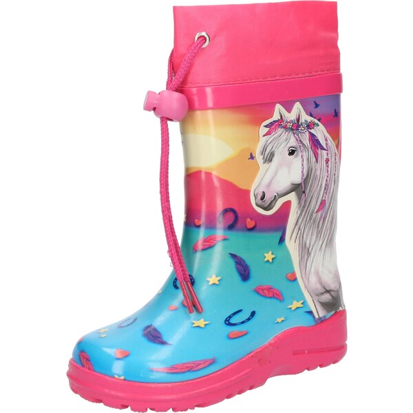 BECK Gumáky Sunrise modrá / žltá / ružová / biela 65772428