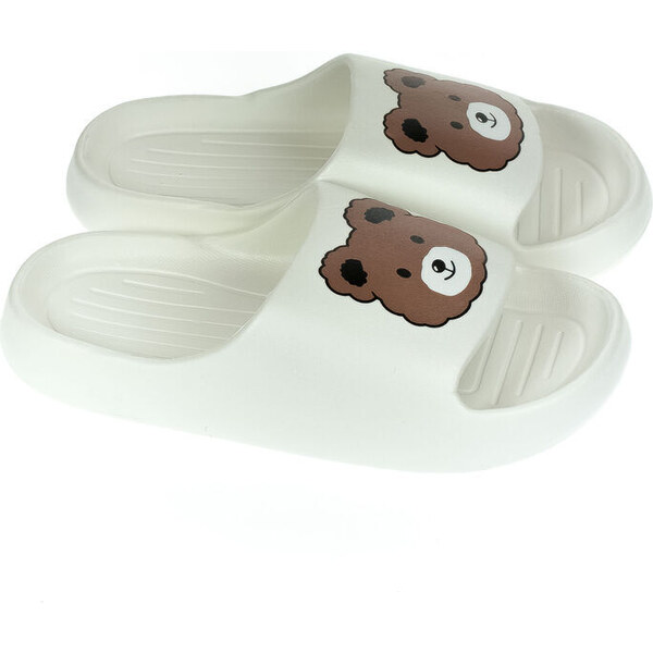 JOHN-C Dámske biele šľapky TEDDY 50304139