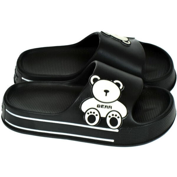 JOHN-C Dámske čierne šľapky BEAR 50304155