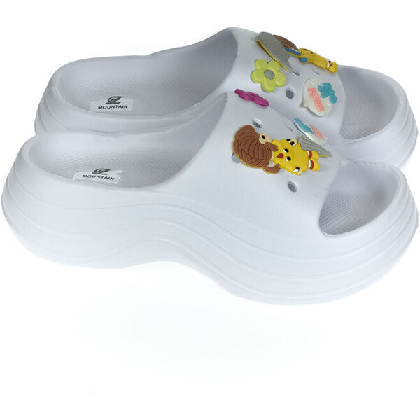 JOHN-C Dámske biele šľapky LOVE 50304156