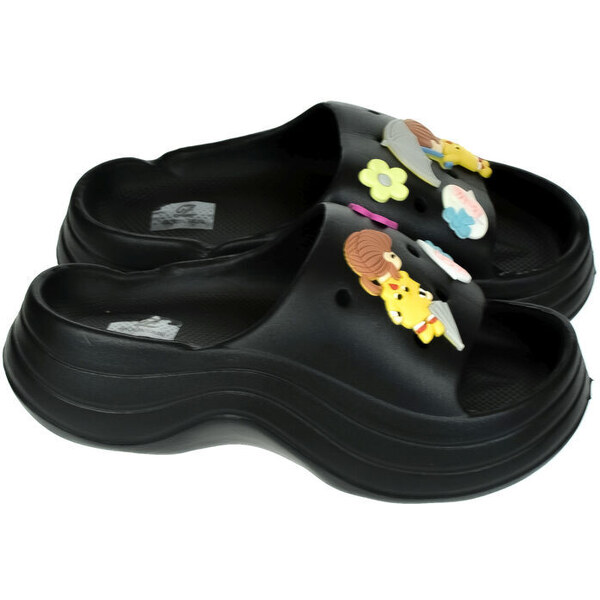 JOHN-C Dámske čierne šľapky LOVE 50304158