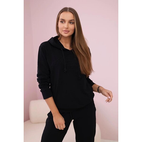 MladaModa Bavlnená tepláková súprava Kesi Luxury model 9667 čierna 50304194