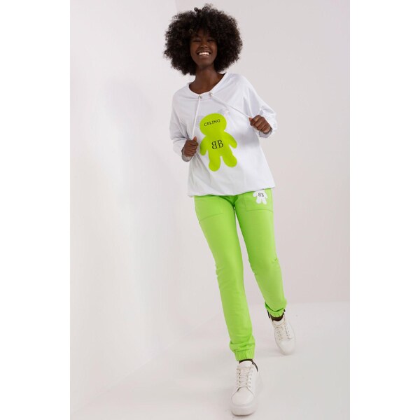 MladaModa Dvojfarebná tepláková súprava s potlačou model 72725 zelená 50304251