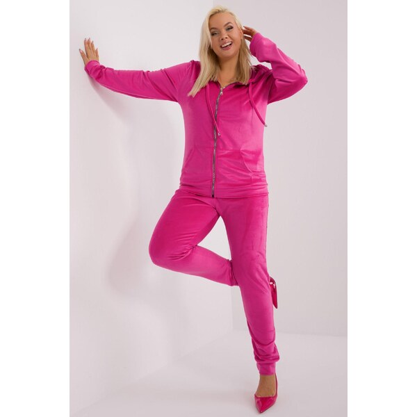 MladaModa Oversize velúrová tepláková súprava Michell fuksiová 50304274