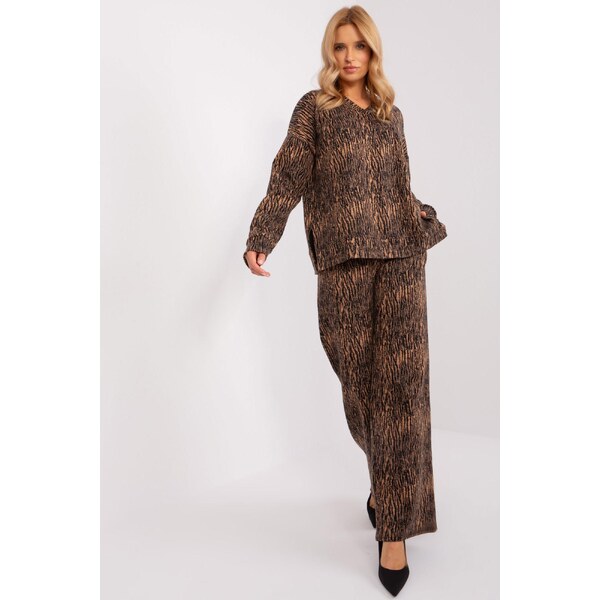 MladaModa Elegantná tepláková súprava model 64221 farba camel 50304282