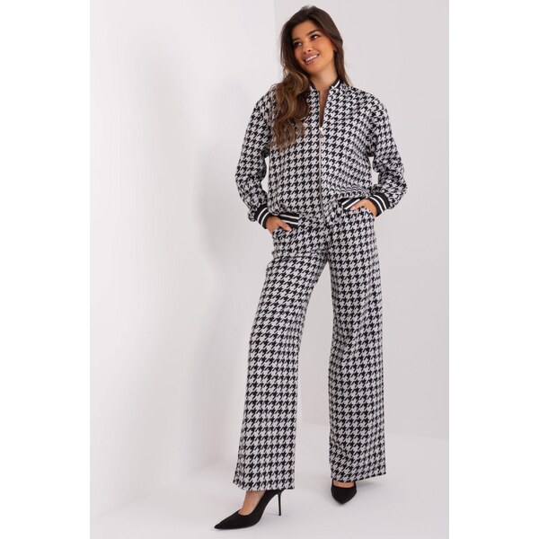 MladaModa Elegantná súprava mikiny a nohavíc model 63173 čierna+svetlá 50304285