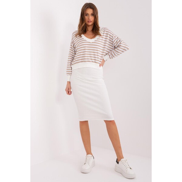 MladaModa 2-dielna súprava obtiahnutých šiat a pruhovanej blúzky model 50304308