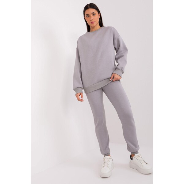 MladaModa Bavlnená tepláková súprava model 01702 šedá 50304325