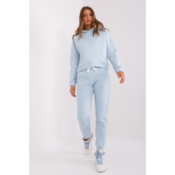 MladaModa Tepláková súprava s kapucňou model 29199 svetlomodrá 50304474