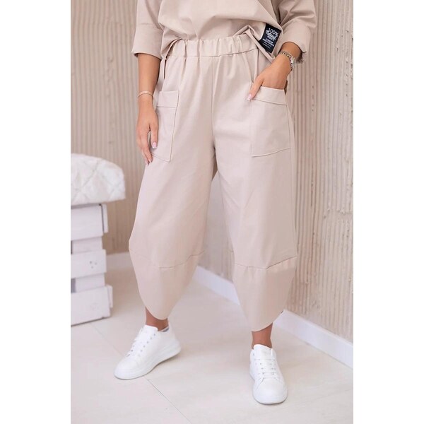 MladaModa 2-dielna bavlnená súprava mikiny a trojštvrťových teplákov 50304218