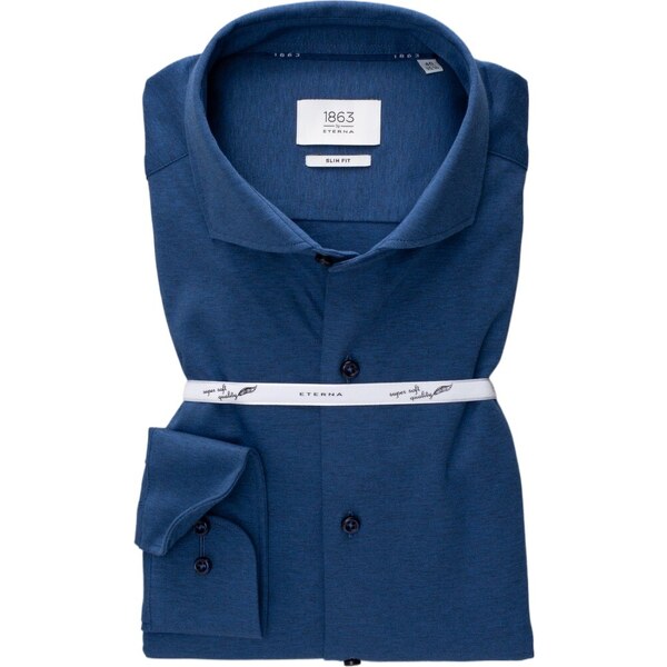 Pánska modrá džerzejová košeľa ETERNA slim fit 50329774