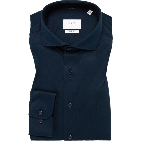 Pánska tmavomodrá džerzejová košeľa ETERNA slim fit 61016951
