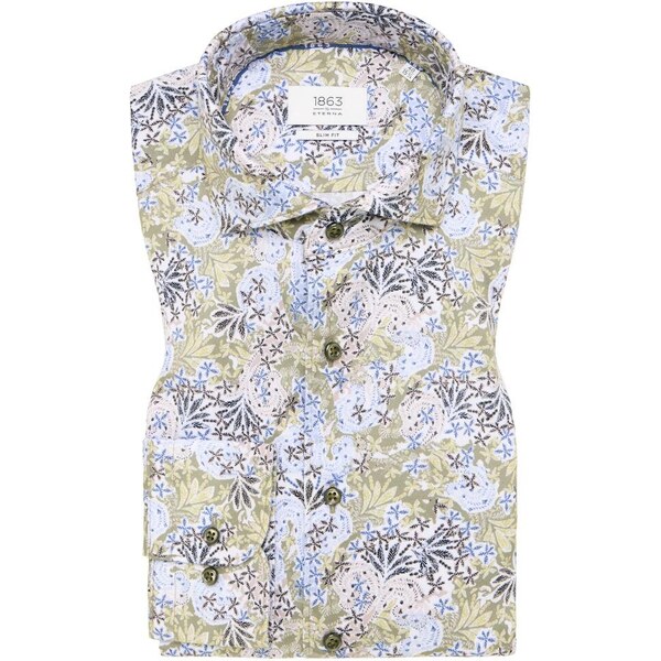 Pánska zelená vzorovaná košeľa ETERNA slim fit 50329779