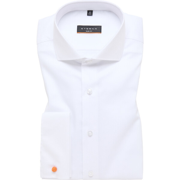 Pánska biela košeľa so štruktúrou ETERNA slim fit 50357819