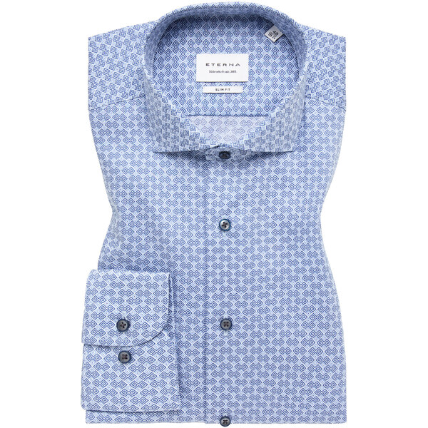 Pánska modrá vzorovaná košeľa ETERNA slim fit 50357822