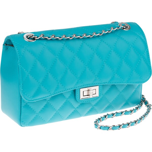 Tyrkysová kožená talianska crossbody kabelka Eliana Argento Turchese 50378686