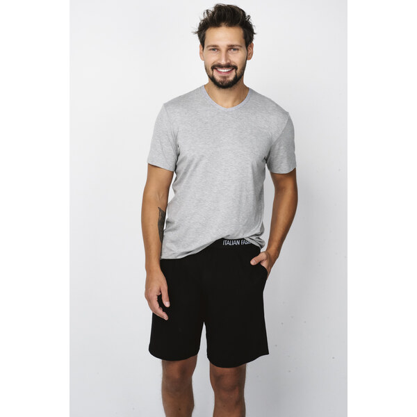 Italian Fashion Pánske pyžamo krátke Dallas šedé, Farba šedá 24261457