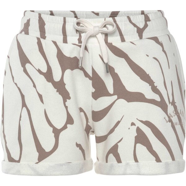 LASCANA Nohavice béžová / biela 54447167